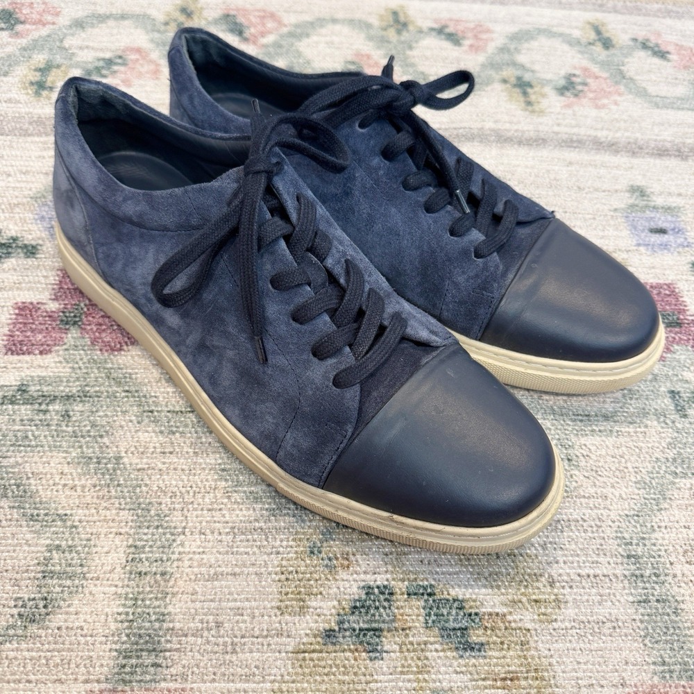Allen Edmonds Mens Cooper Navy Suede Sneakers Size 11 D Classic Casual Career